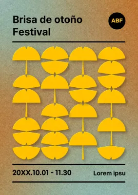 Promueva un evento otoñal minimalista en amarillos y marrones