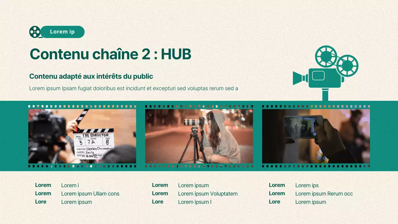 Briefing sur le contenu vidéo vintage en vert et beige