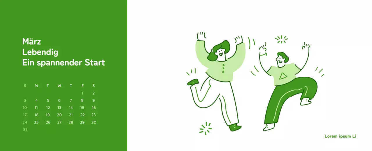 Ein Kalender mit farbenfrohen, emotionalen Illustrationen