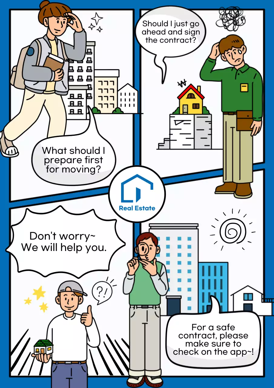 Blue Comic Real Estate Guide Poster