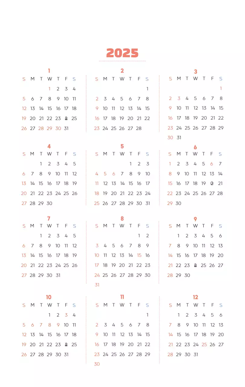 Calendrier de travail avec de belles illustrations