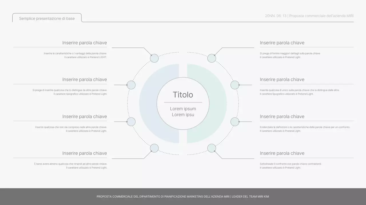 Semplice rapporto di base in azzurro e verde chiaro