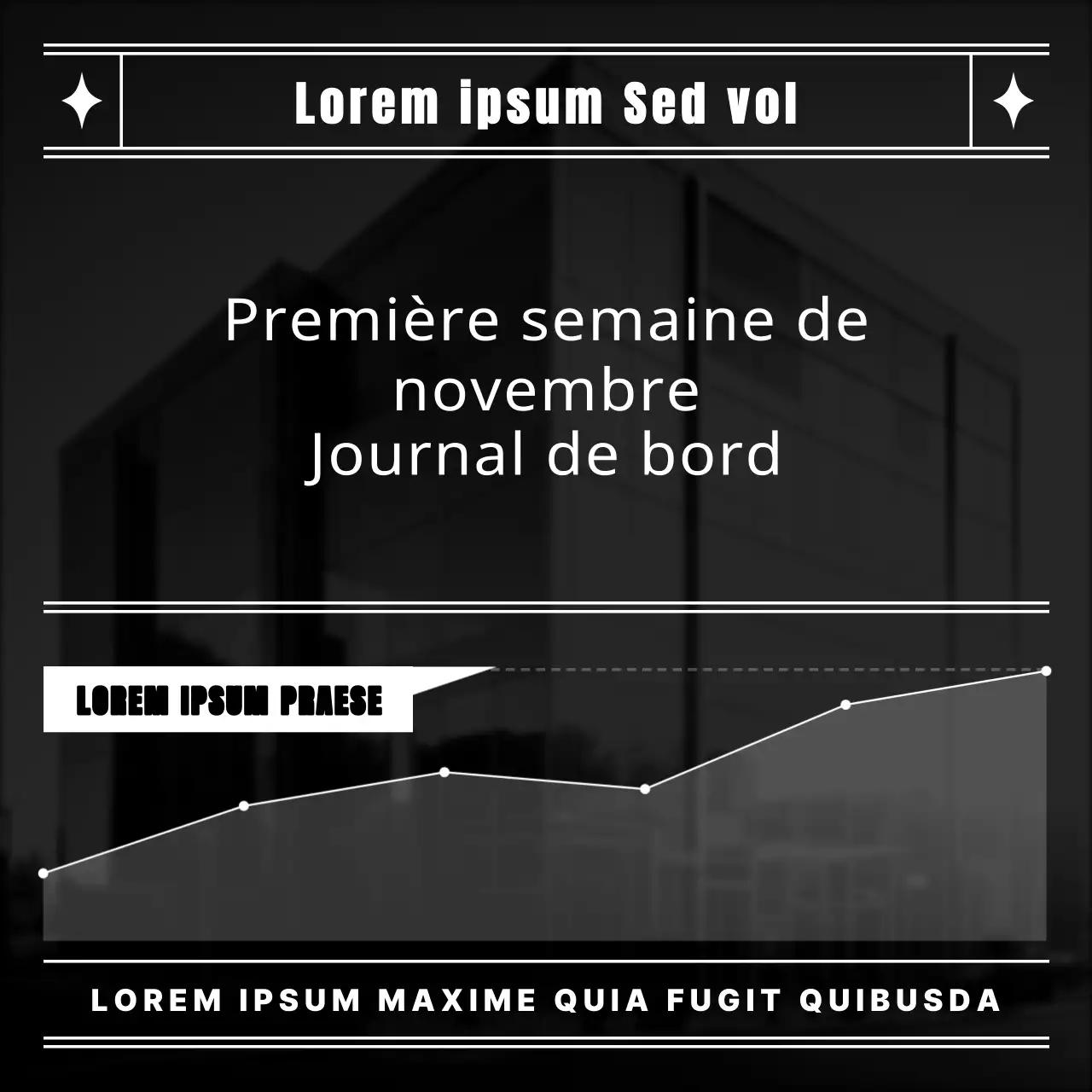 Rapport de journal simple en noir et blanc