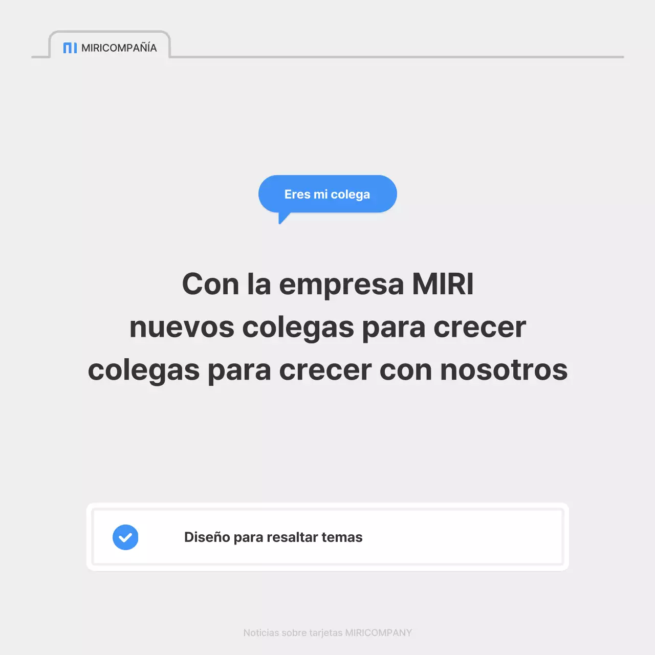 Un sencillo anuncio de empleo en azul y gris