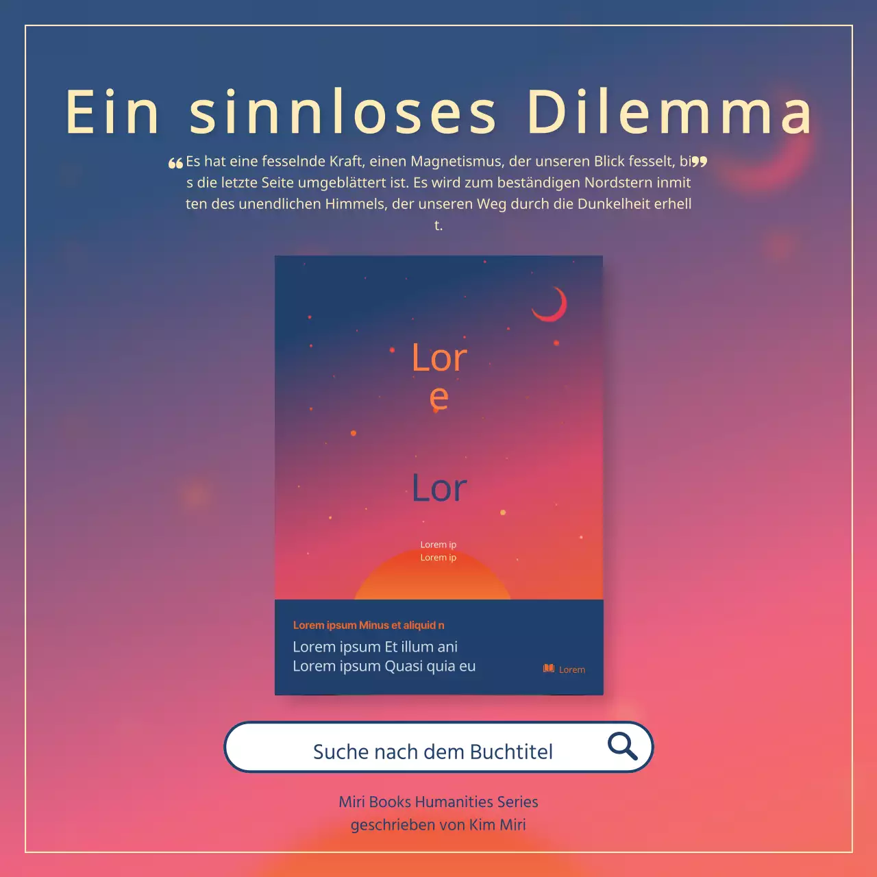 Moderne Buchempfehlungen in Marineblau und Rosa fördern