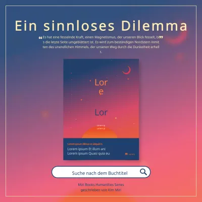 Moderne Buchempfehlungen in Marineblau und Rosa fördern