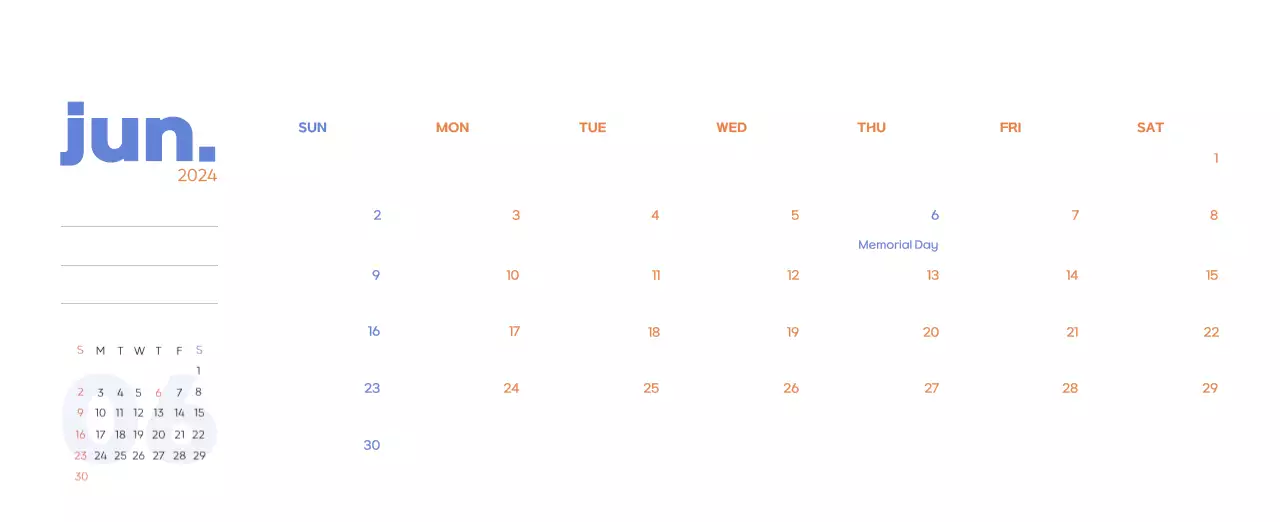 Business calendar with beautiful illustrations