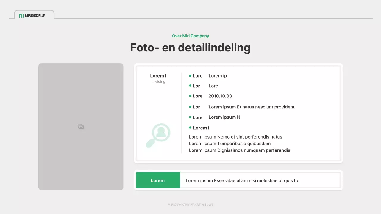 Een eenvoudig groen en grijs bedrijfsprofiel