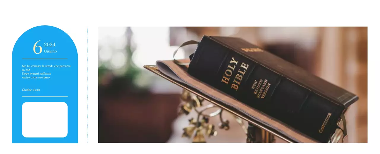 Calendario ecclesiastico blu di concezione moderna