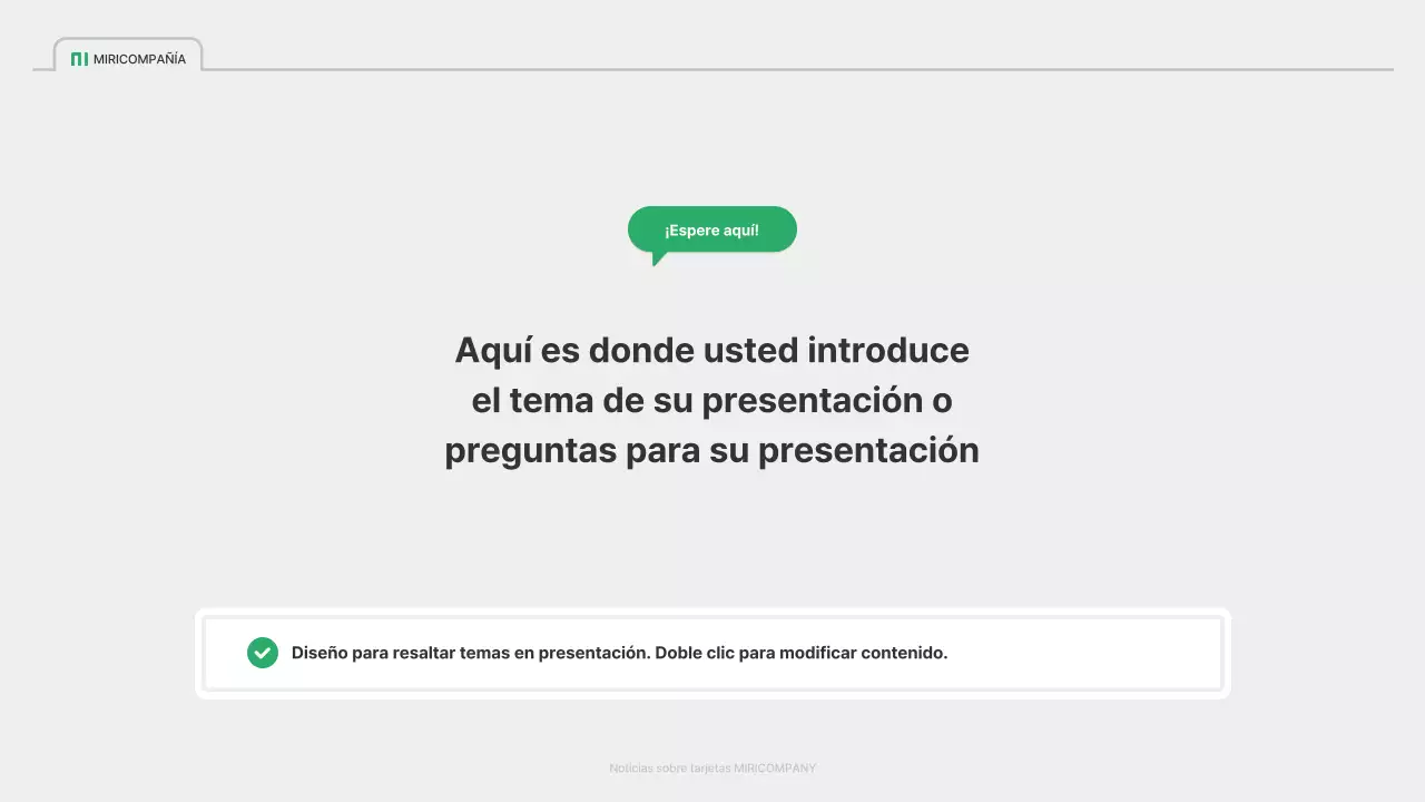 Un sencillo perfil de empresa verde y gris
