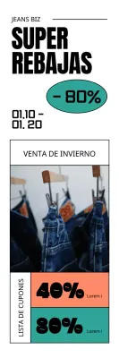 Evento promocional de descuentos para marcas de ropa con un concepto de ticket limpio