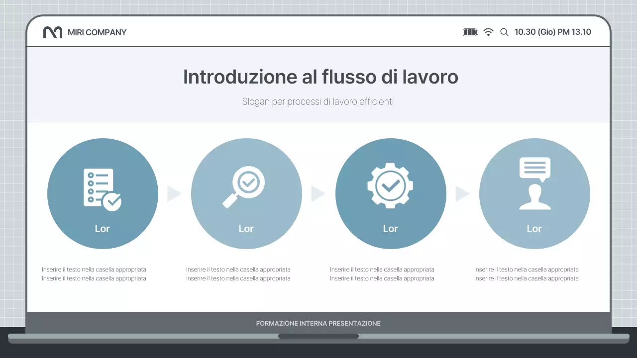 Semplice presentazione di formazione interna in azzurro e grigio