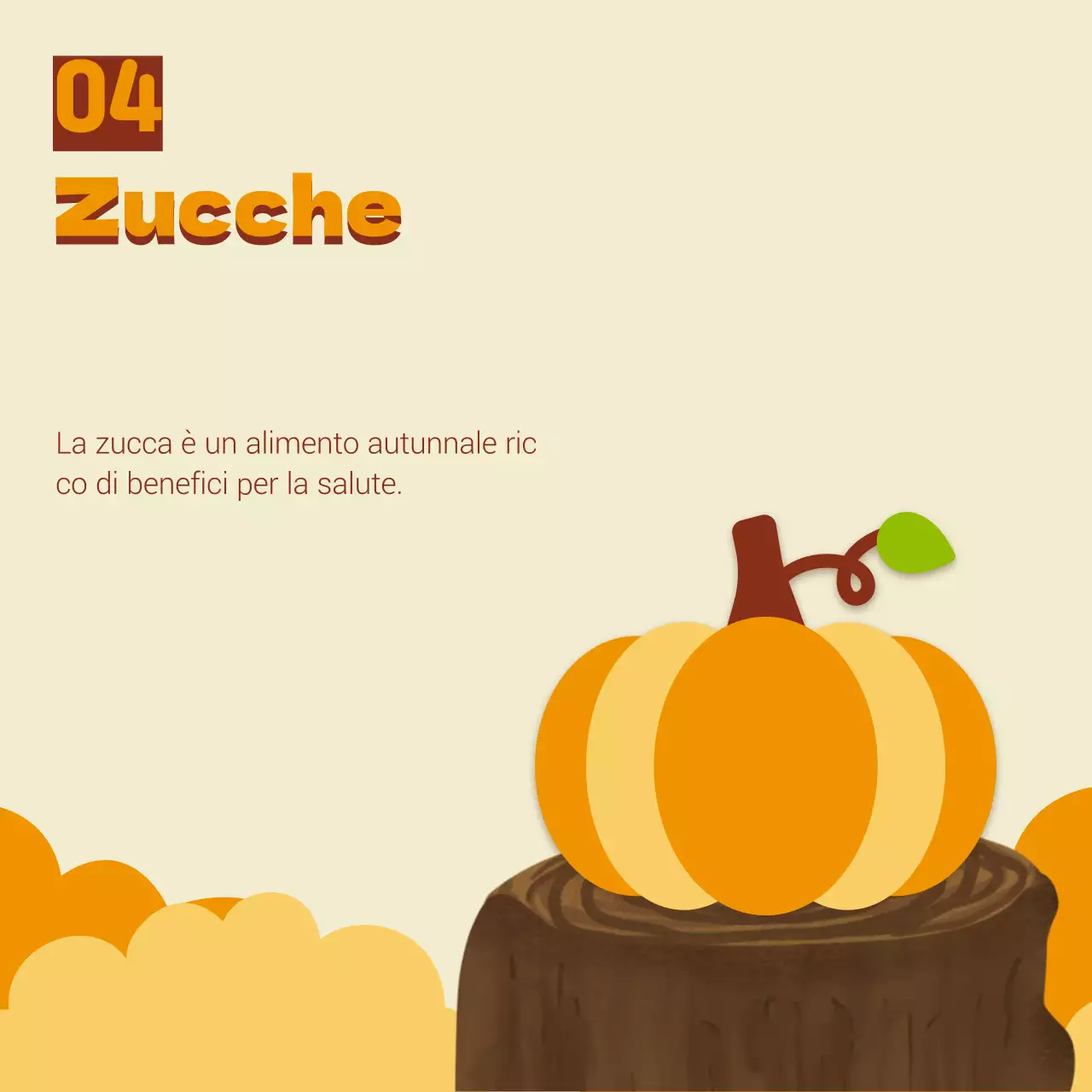 Semplici beige e arancioni per promuovere la frutta di stagione