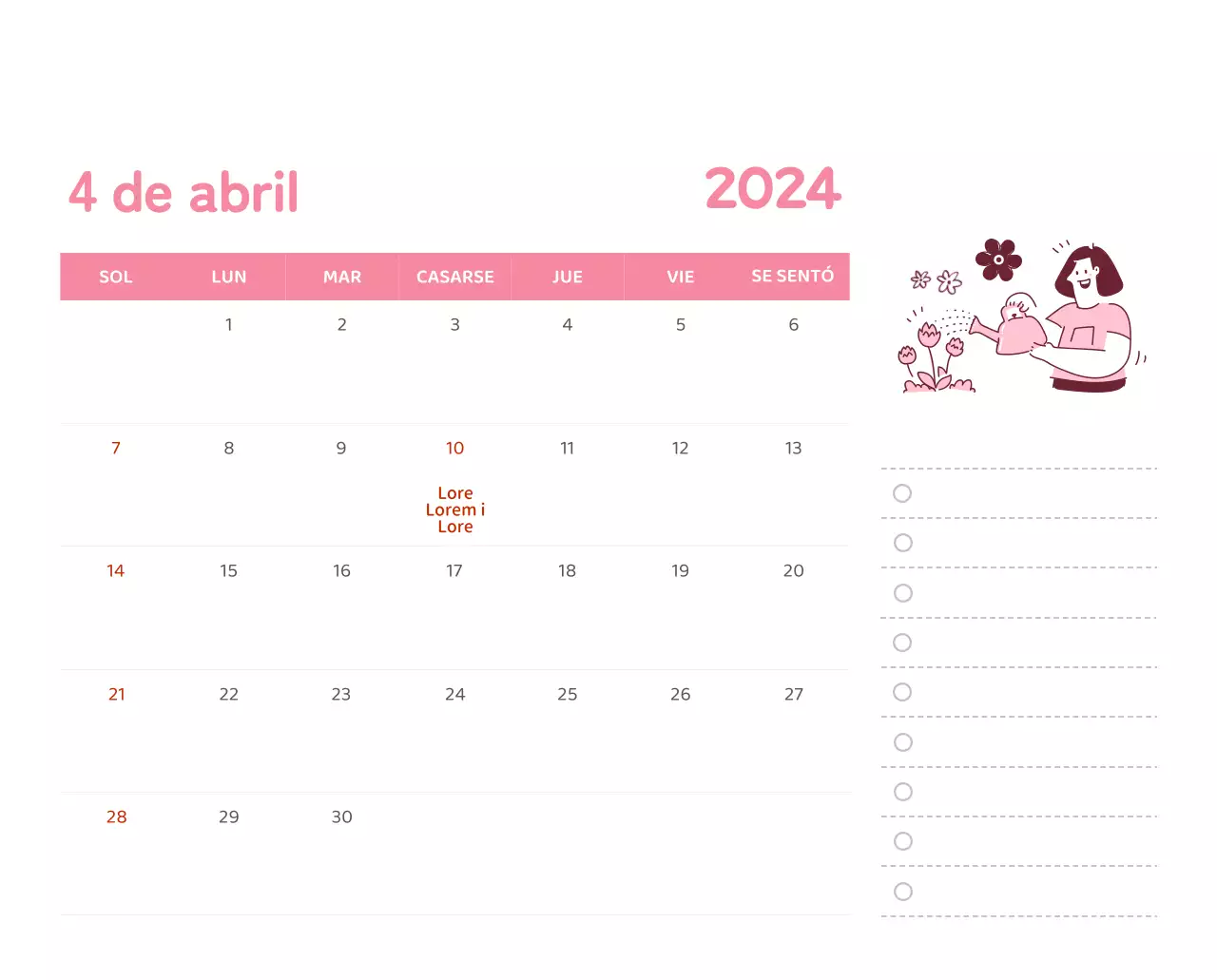 Un calendario con ilustraciones llenas de color y emoción