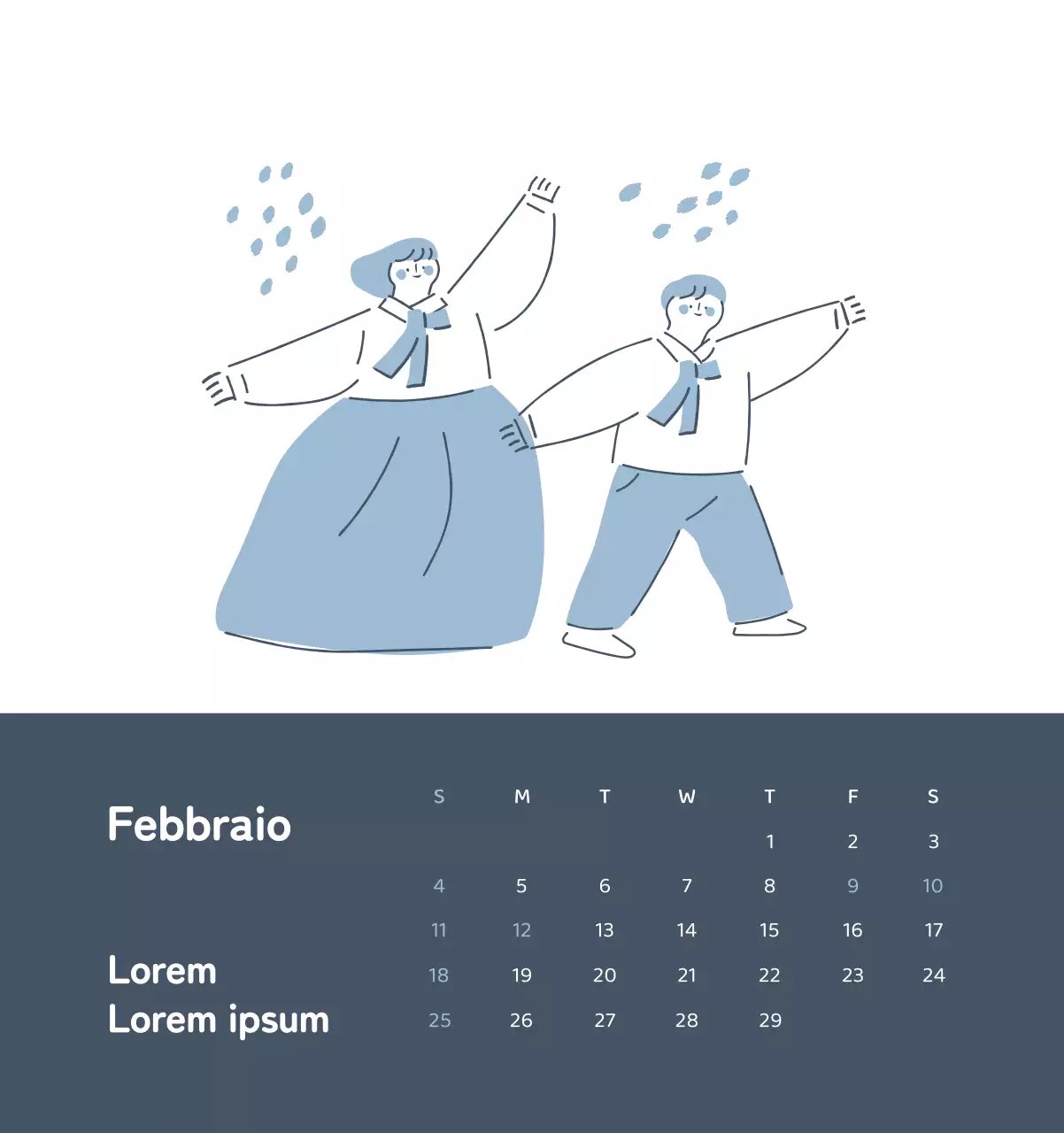 Un calendario con illustrazioni colorate ed emozionali