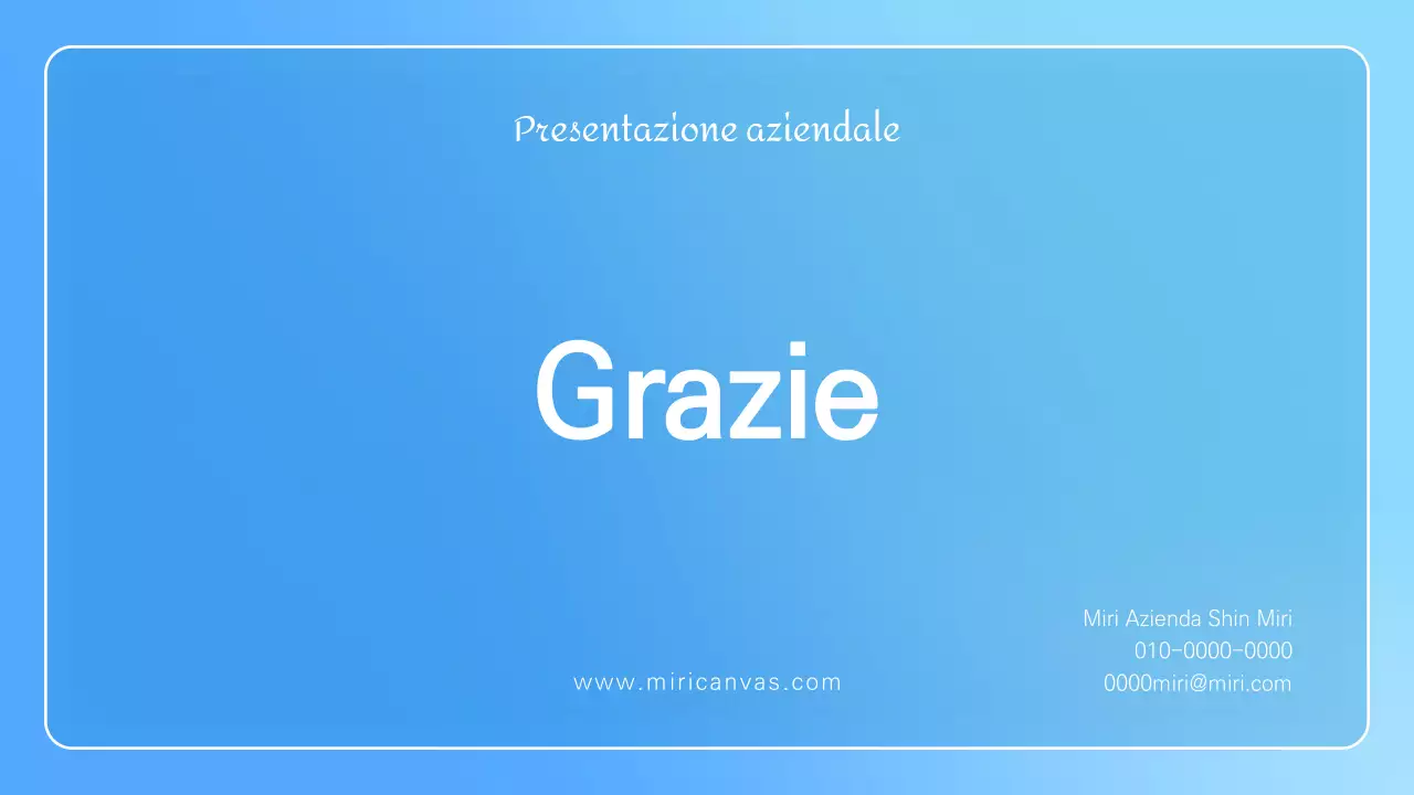 Presentazione aziendale minimalista in azzurro e bianco