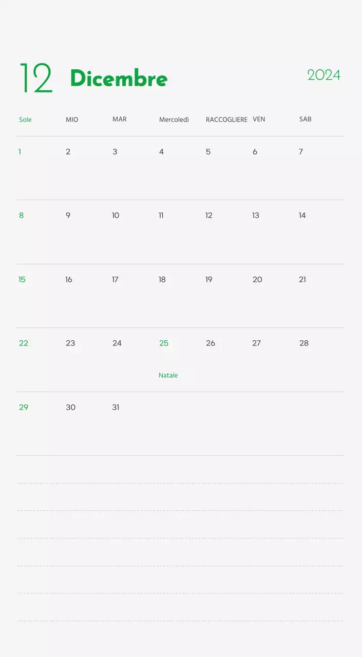 Un calendario con l'immagine di un cucciolo e un simpatico messaggio in verde.