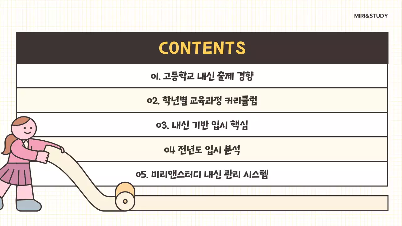 노랑배경의 트렌드한 입시설명회 강의자료