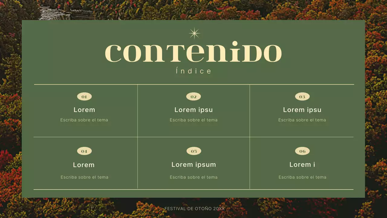Un planificador de fiestas de otoño sencillo y moderno en verde y beige