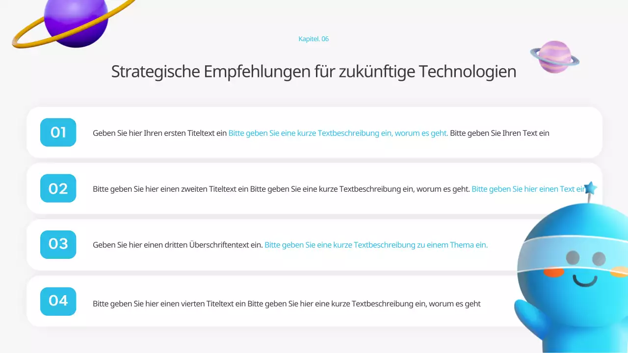 Ein kitschiges, blau-gelbes, futuristisches, technisches Vorausschau-Trainingsdeck