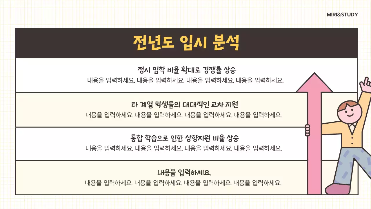 노랑배경의 트렌드한 입시설명회 강의자료