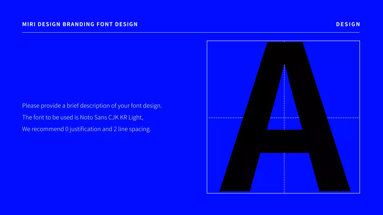 A simple branding font design proposal in blue.