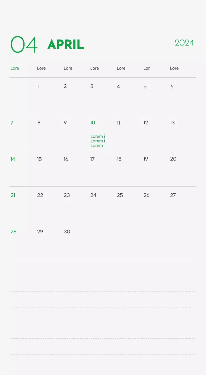 Een kalender met een afbeelding van een puppy en een schattige boodschap in groene accenten