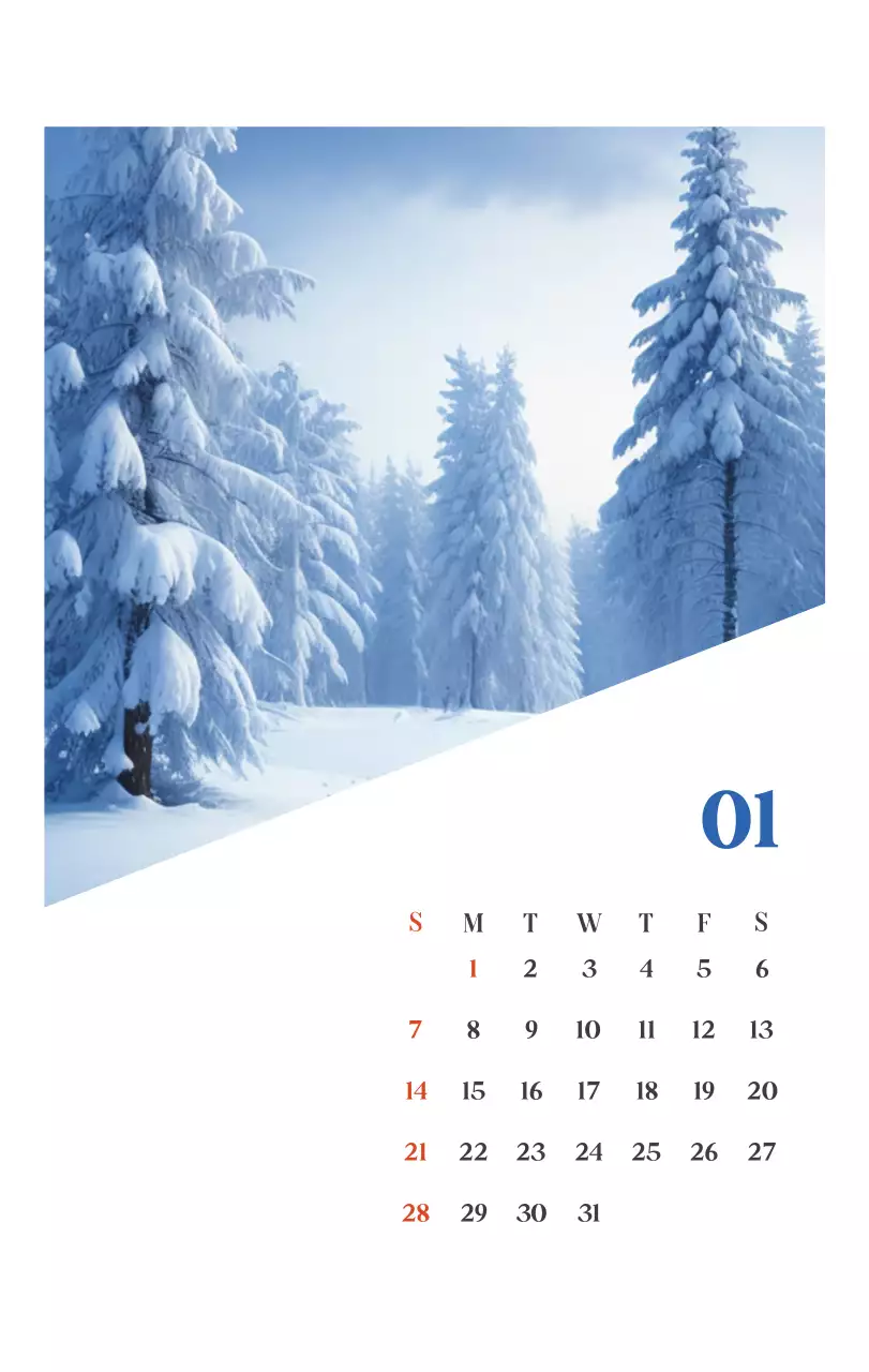 Calendario hospitalario con fotos de paisajes estacionales