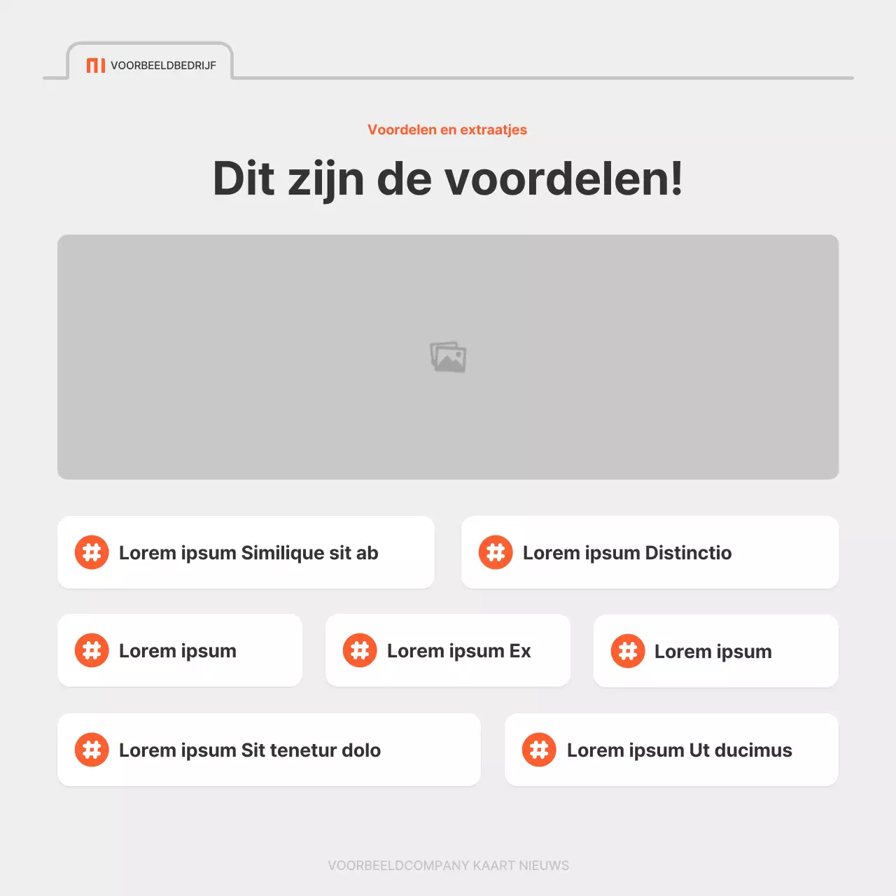 Een eenvoudige bedrijfsvacature in rood en grijs