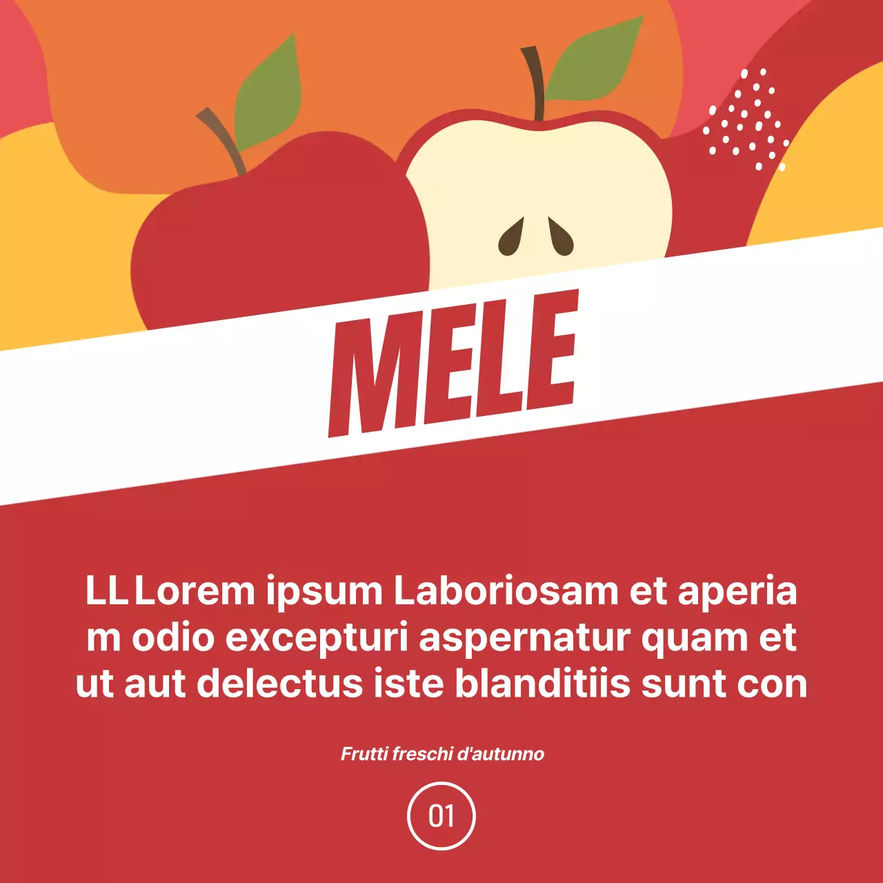 Promuovere la frutta di stagione con un tocco di arancione e verde