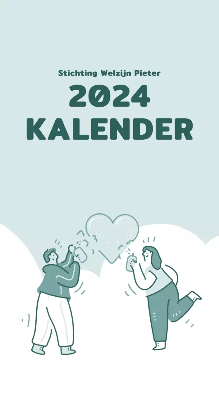Een kalender met kleurrijke en emotionele illustraties