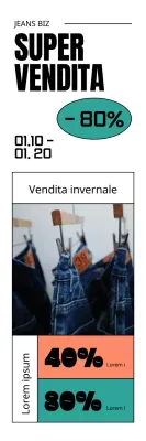 Evento promozionale di sconto per marchi di abbigliamento con un concetto di biglietto pulito