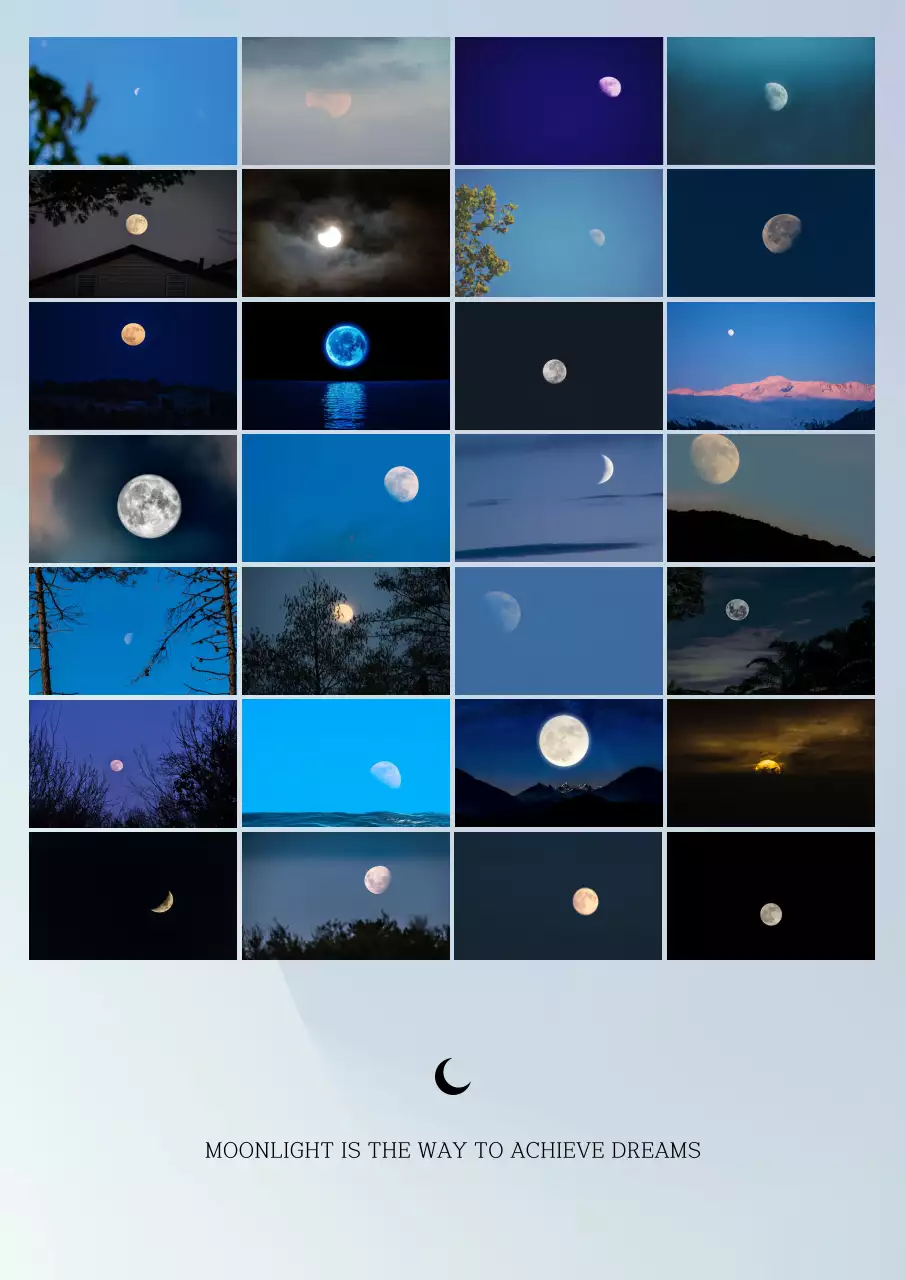 Blue Aesthetic Moon Inspiration Poster