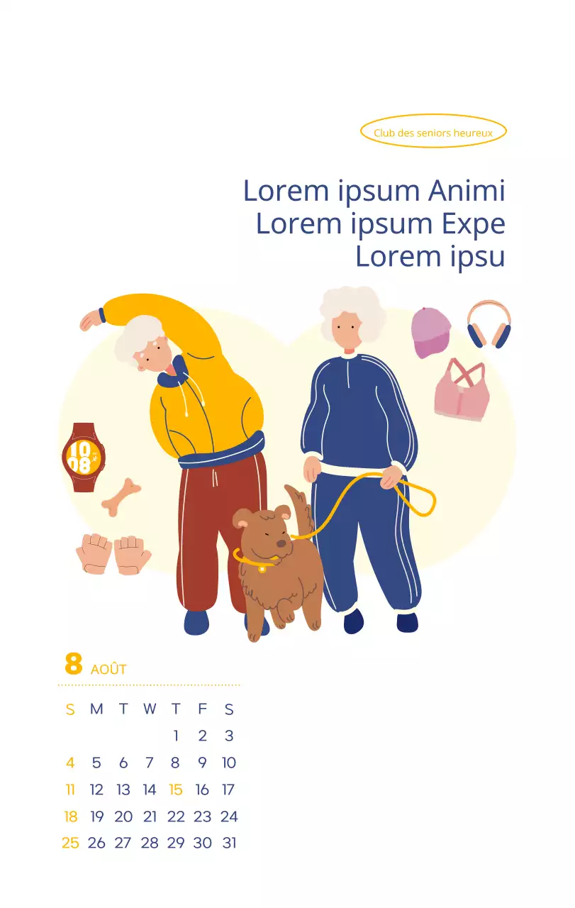 Calendrier de travail avec de belles illustrations