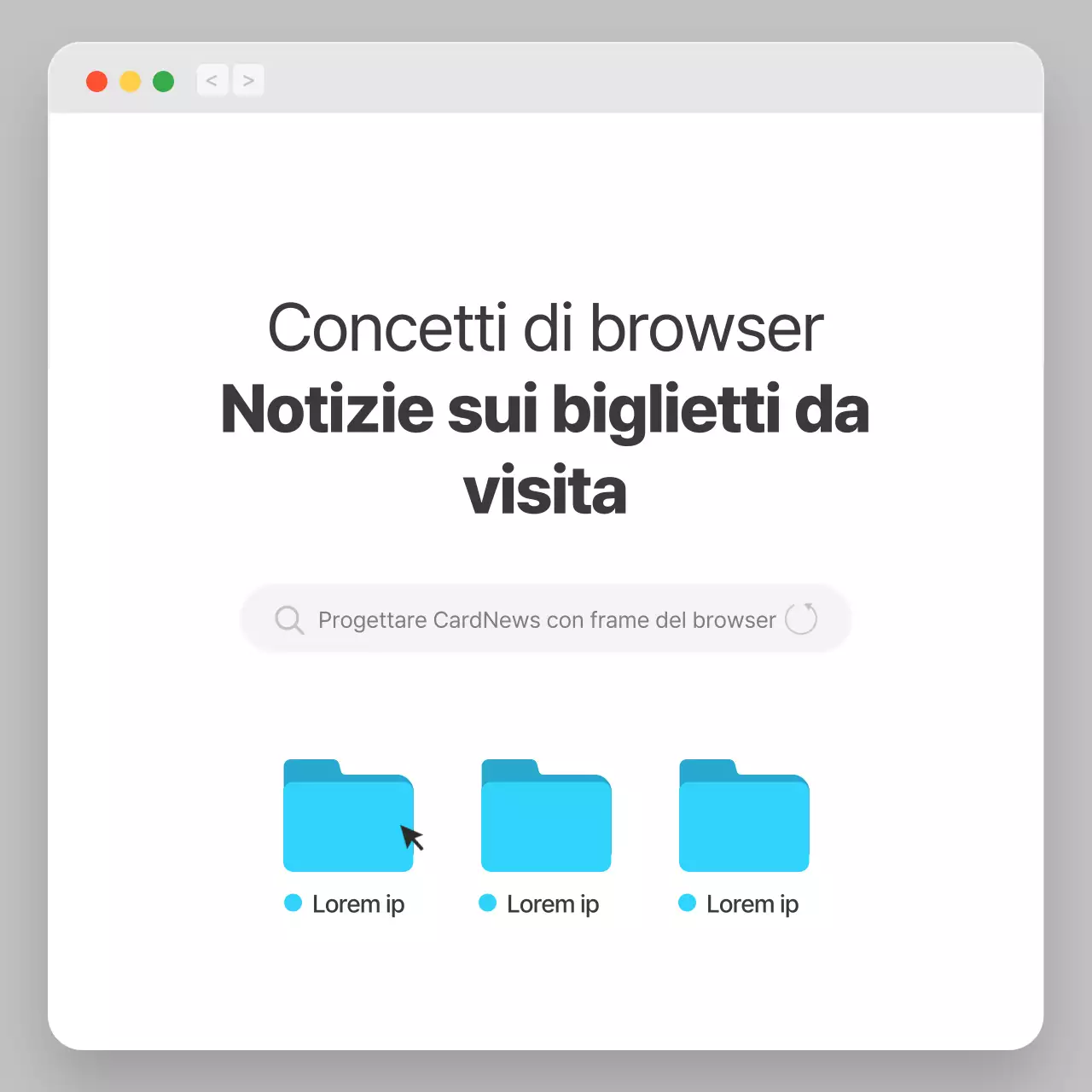 Profilo aziendale con un semplice concetto di browser grigio e bianco
