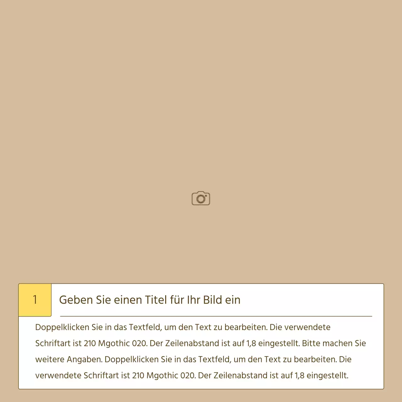 Eine einfache Storytelling-Produktpräsentation in Gelb und Beige
