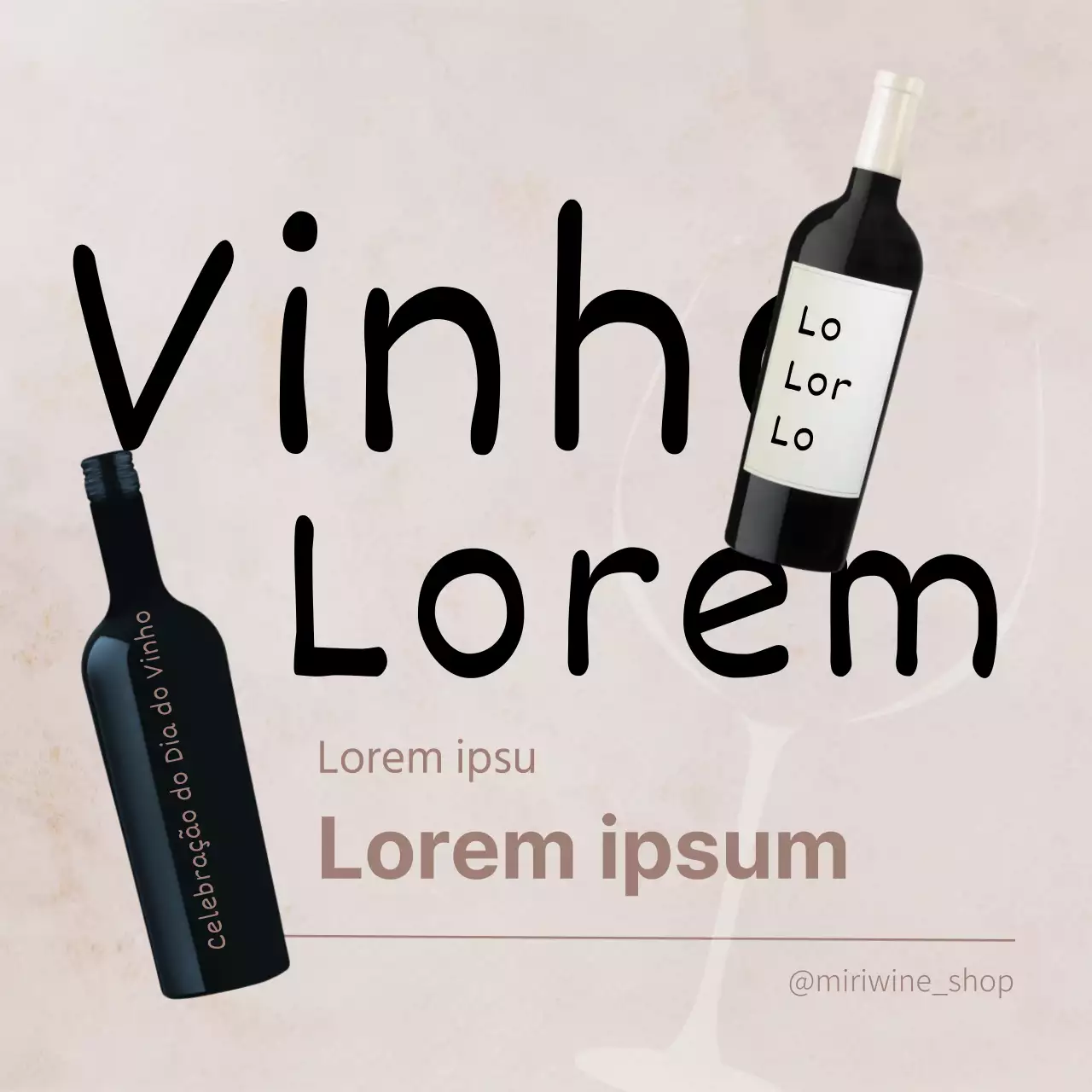 Promover uma loja de vinhos simples em bege