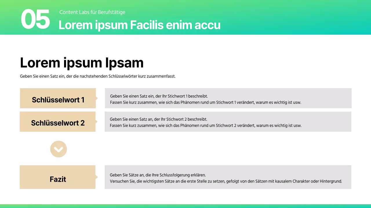 Eine Vielzahl von Layout-Berichten in einem trendigen Farbschema in Mint und Beige