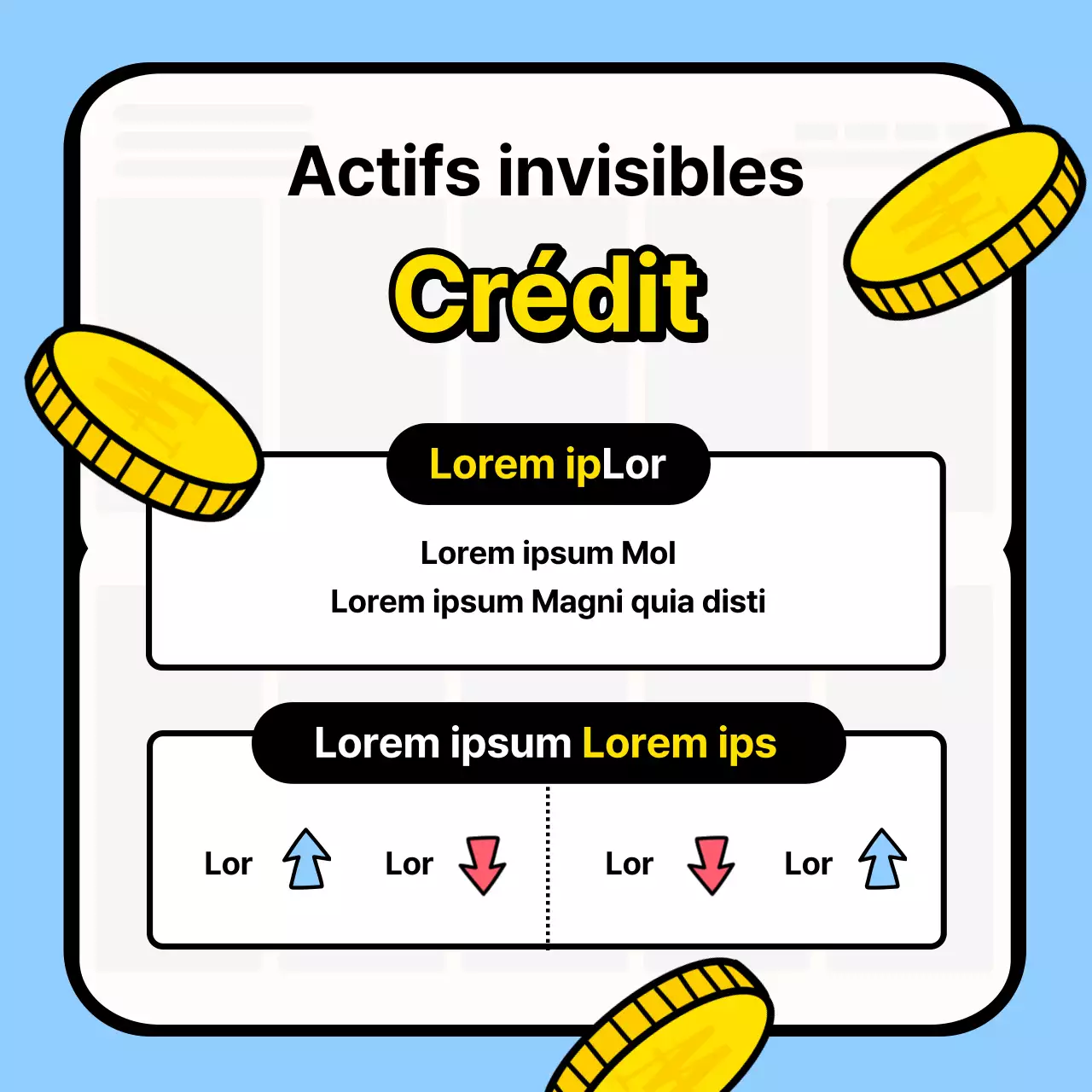 Matériel de formation à la gestion du crédit sur fond bleu clair