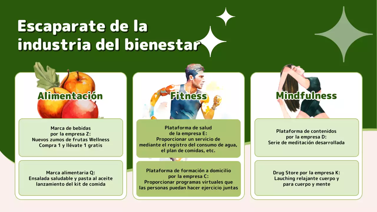 Trendy life sugerencias de alimentación sana en verde y chartreuse