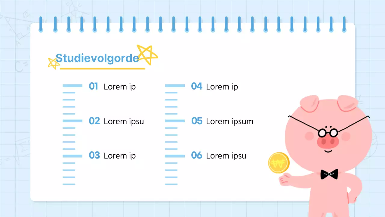 Kitscherig wiskundeschoolmateriaal in lichtblauw en geel