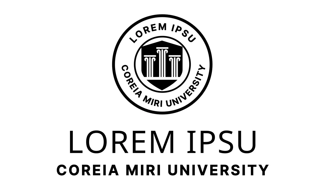 Conceito de logótipo universitário simbólico a preto