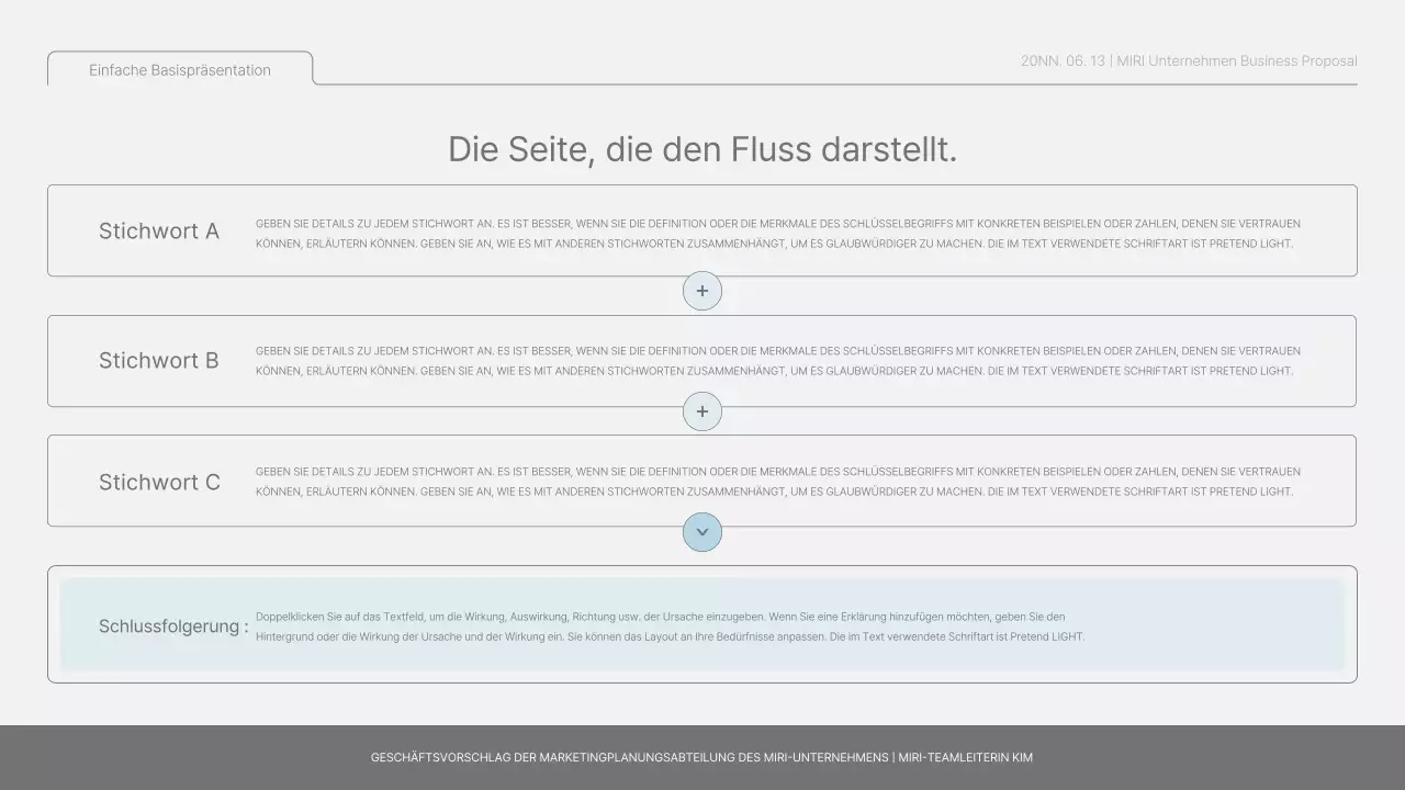 Einfacher Basisbericht in Hellblau und Hellgrün