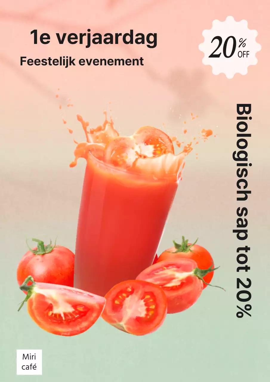 Rauwe vruchtensappen promoten met de nadruk op rode en mintinten