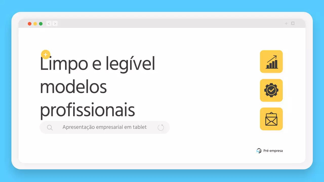 Moldura simples do browser em azul claro Perfil da empresa