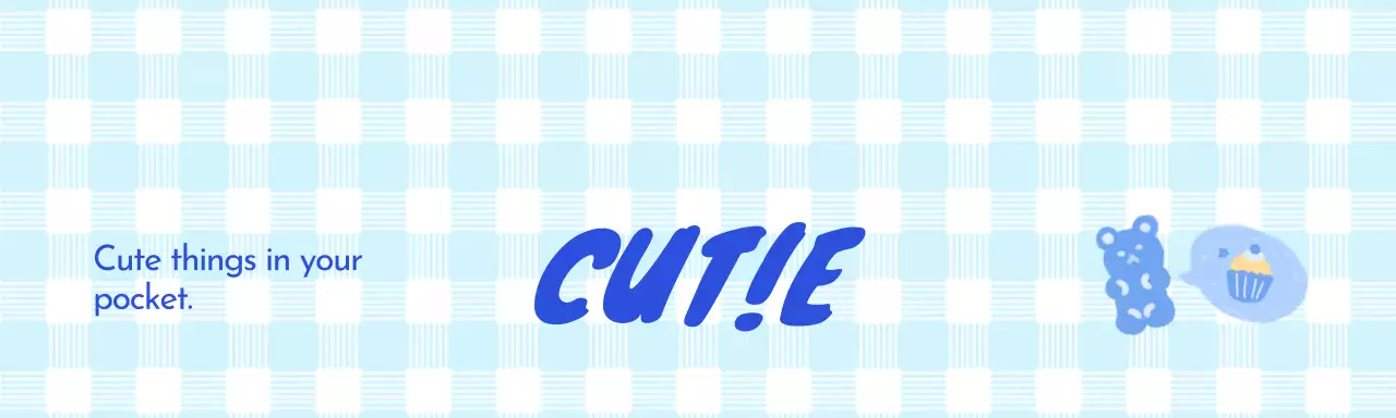 체크무늬의 귀여운 캐릭터 굿즈 헤더택