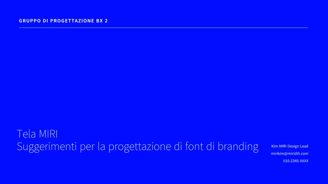 Una semplice proposta di font per il branding in blu.