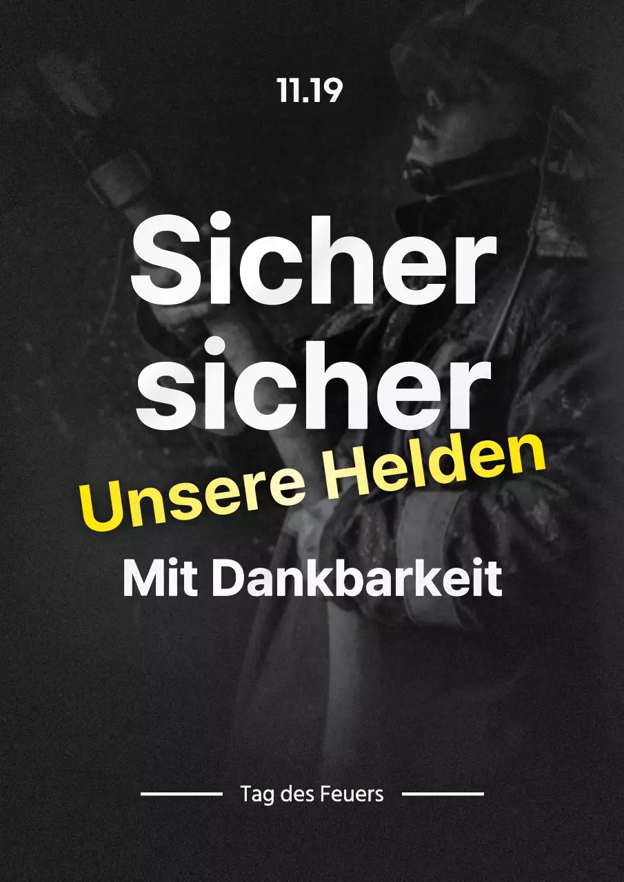 Förderung der Wertschätzung moderner Feuerwehrleute in Schwarz und Gelb