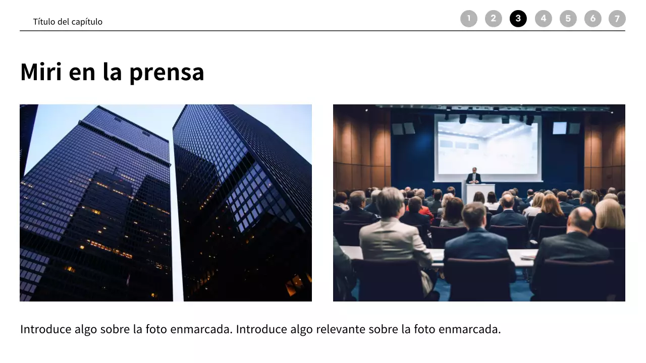 Perfil de empresa de reuniones modernas en azul