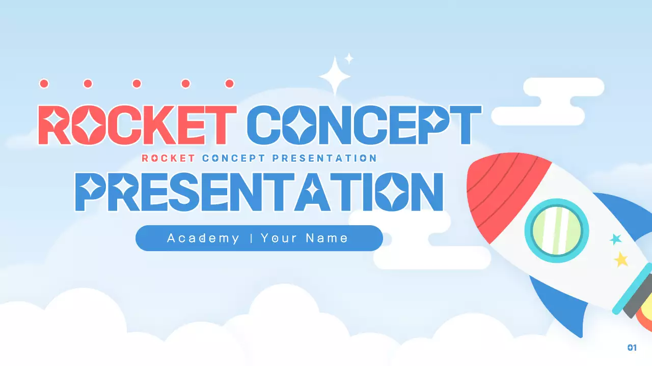 블루 모던 로켓 프리젠테이션